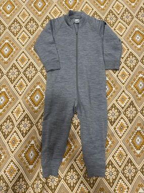 Polarn O. Pyret Thermal One-Piece Base Layer Suit | Gray | Size 1.5-2Y (92)